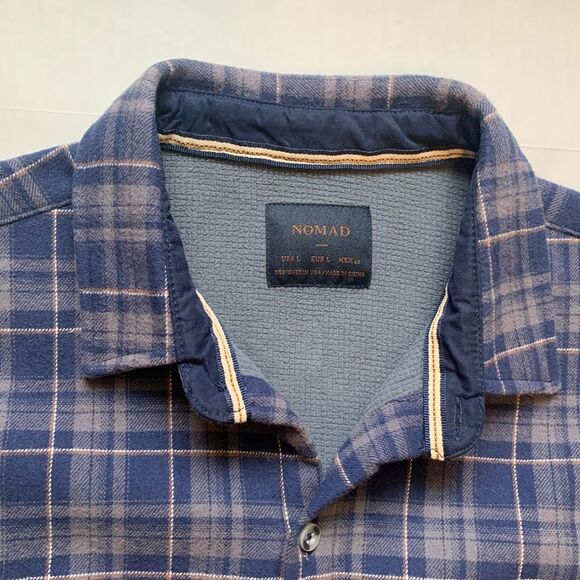 Nomad Men's Navy/Grey Sierra Lined Flannel Button Down Large Shirt - Picture 3 of 5